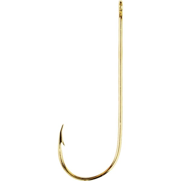 Eagle Claw Aberdeen Size 2 by 0 Light Wire Hooks, Gold, 100PK 202-2/0 - main